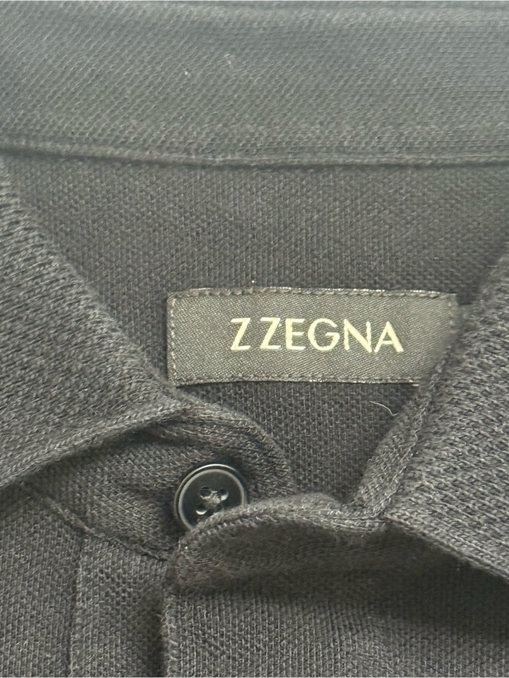 Z Zegna Black Knit Polo
